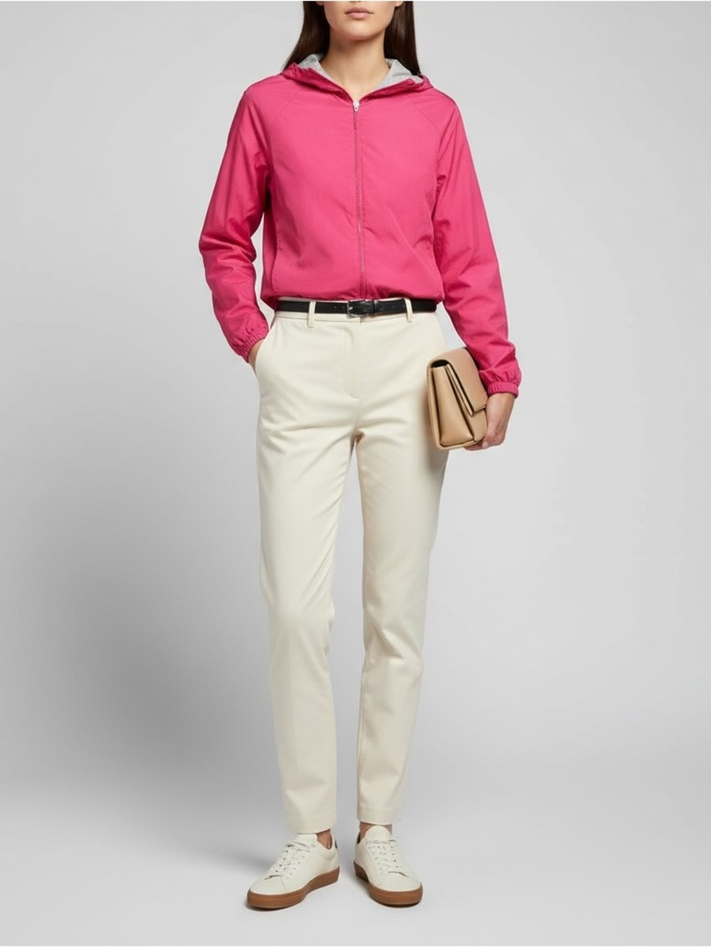 Uniqlo Reversible Pink Hooded Zip-Up Windbreaker 22x19